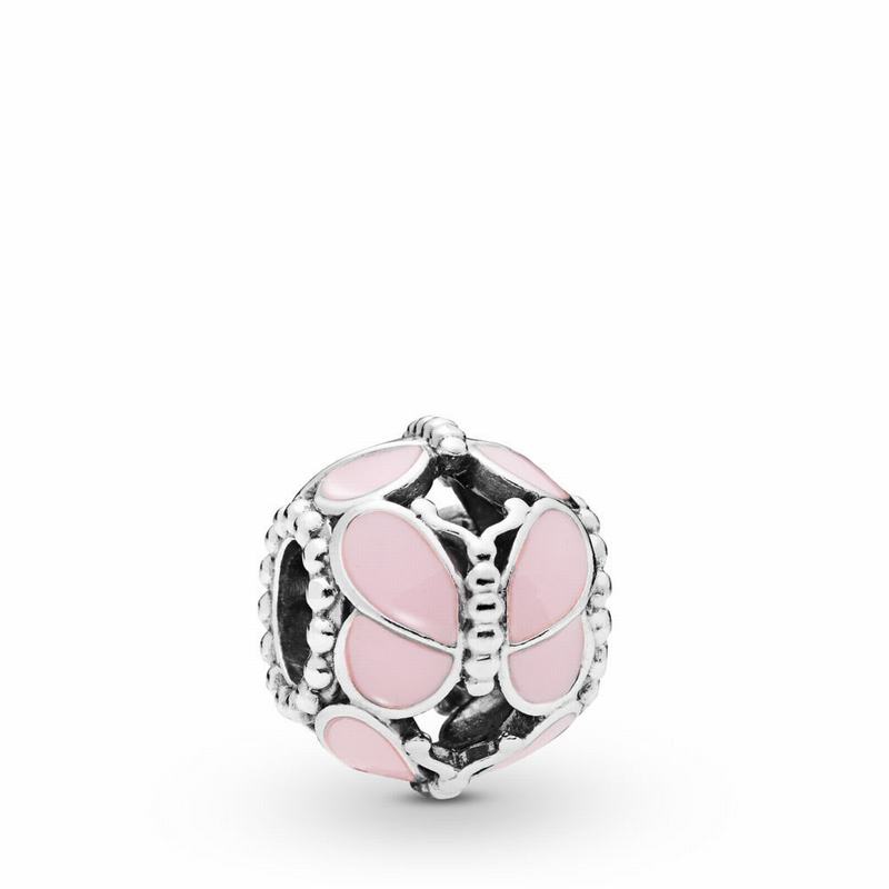 Pandora Pink Butterflies Charm - Sterling Silver/Enamel/Pink - Canada | SD3250CB